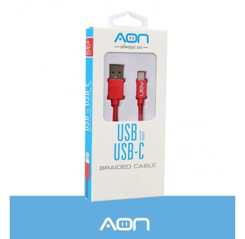 Cable AON USB-C a Micro USB Rojo (3.5m/11.4ft)